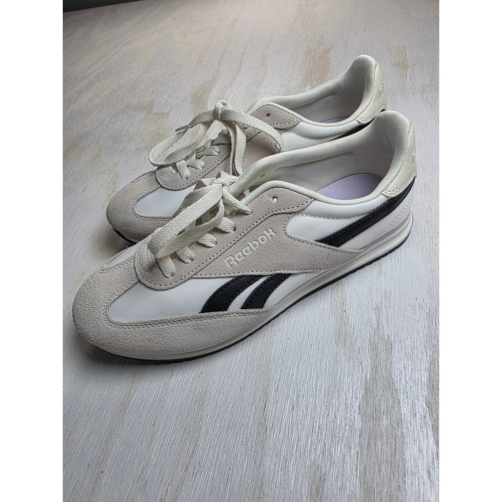 Reebok Royal Glide Sneakers White Chalk Black Classic Retro Low Top Womens 9